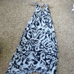 Merona white an blue floor length dress