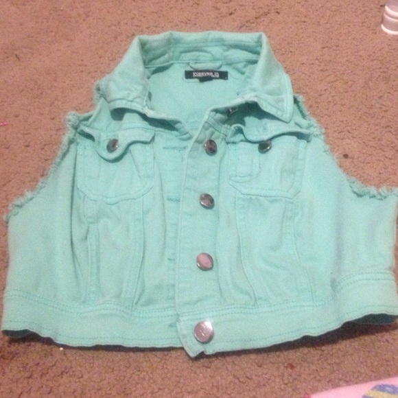 Blue denim vest