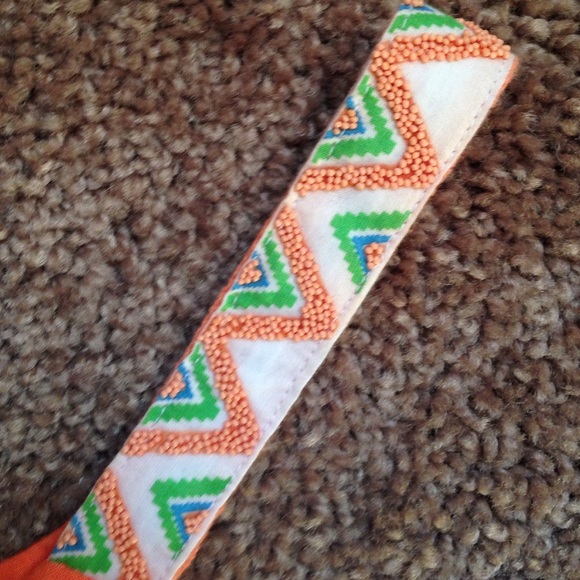 Orange beaded strap tank top - Picture 2 of 4