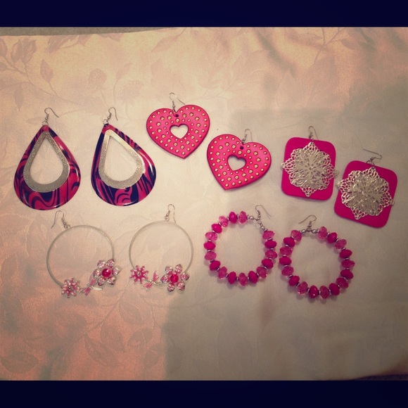 BUNDLE Pink Earrings 5 for $5