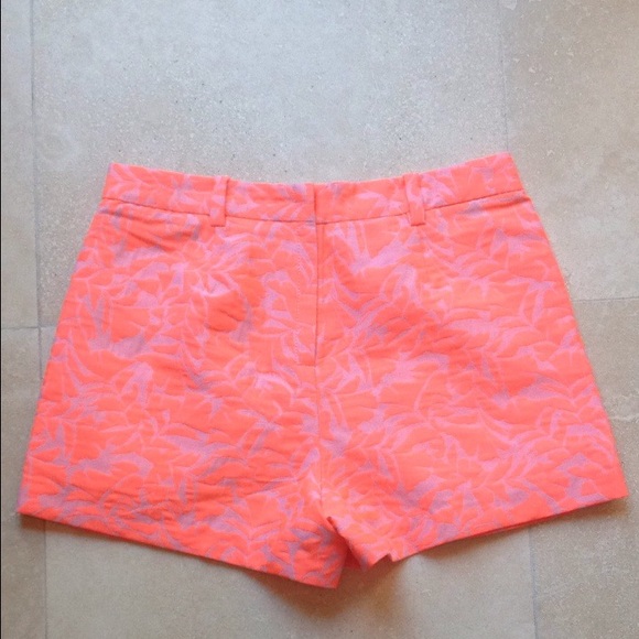 J.Crew NWT Neon Orange Jacquard Shorts sz 0 SALE! - Picture 3 of 4