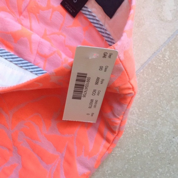 J.Crew NWT Neon Orange Jacquard Shorts sz 0 SALE! - Picture 4 of 4