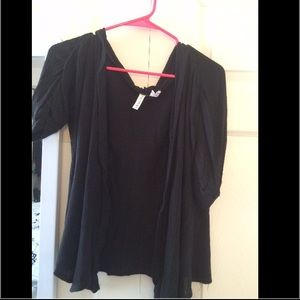 Hooded short sleeve cardigan