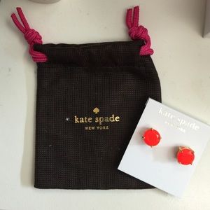 Kate Spade orange gumdrop earrings.Worn only once.