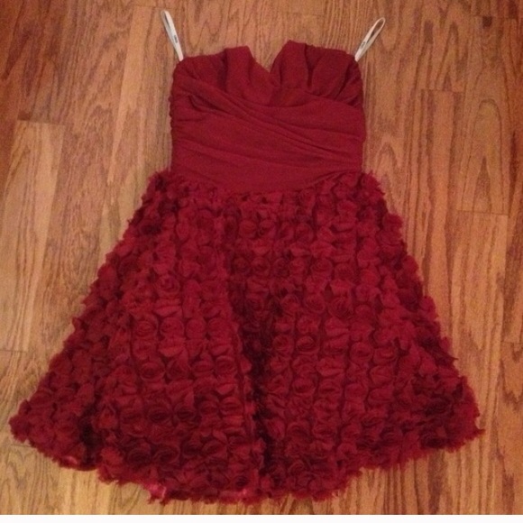 ASOS Dresses & Skirts - FLASH SALE:NWT deep red rosette strapless dress