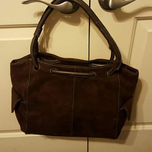 Large brown suede bag