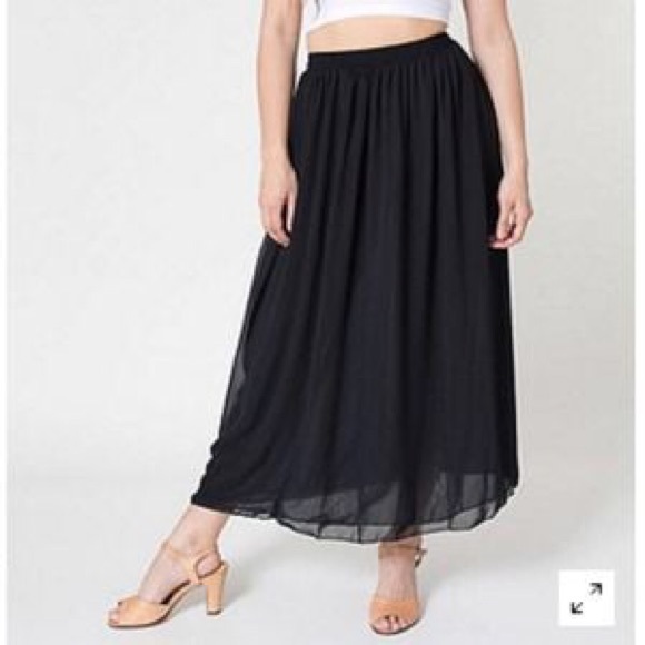 American Apparel Dresses & Skirts - AA Maxi Double Layer Chiffon Skirt