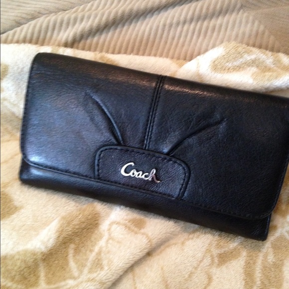 Coach pleated wallet with checkbook cover