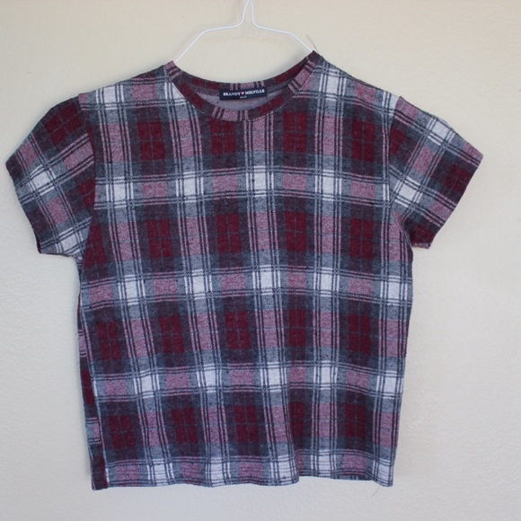 Plaid knit top