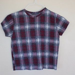 Plaid knit top