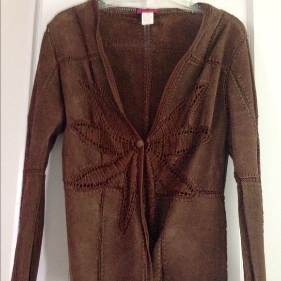 Brown suede jacket - Picture 3 of 3