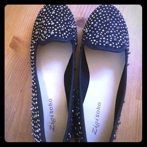 Stud & rhinestone loafers