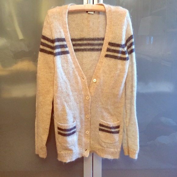 Mohair Retro-Stripe Cardigan