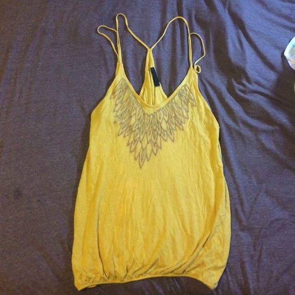 Yellow beaded top