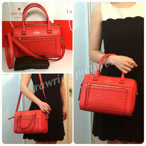 kate spade Handbags - New Kate Spade red perforated leather Satchel