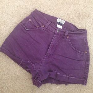 Purple high waisted shorts