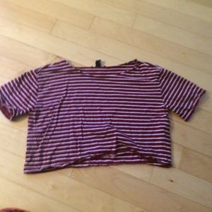 crop top, striped, red