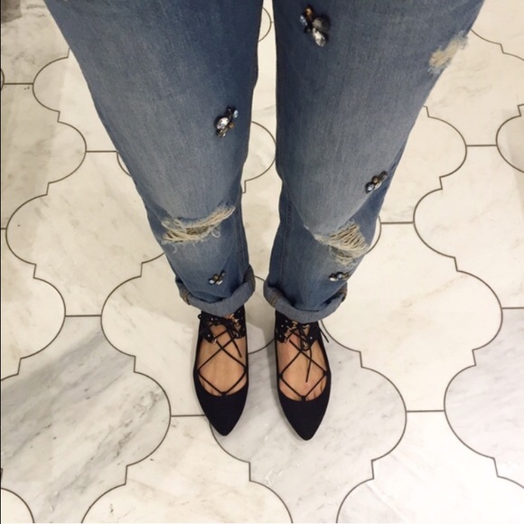 😍Zara embellished jeans