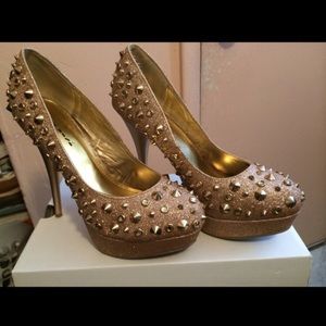Gold Spiked Heels ( PRICE DROP)