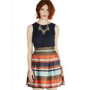 Striped A-Line Skirt