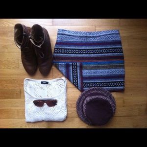 Flash sale! NWOT Boutique Aztec Skirt!