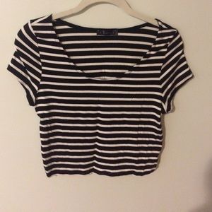 Cropped stripped top