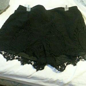 Black lace shorts