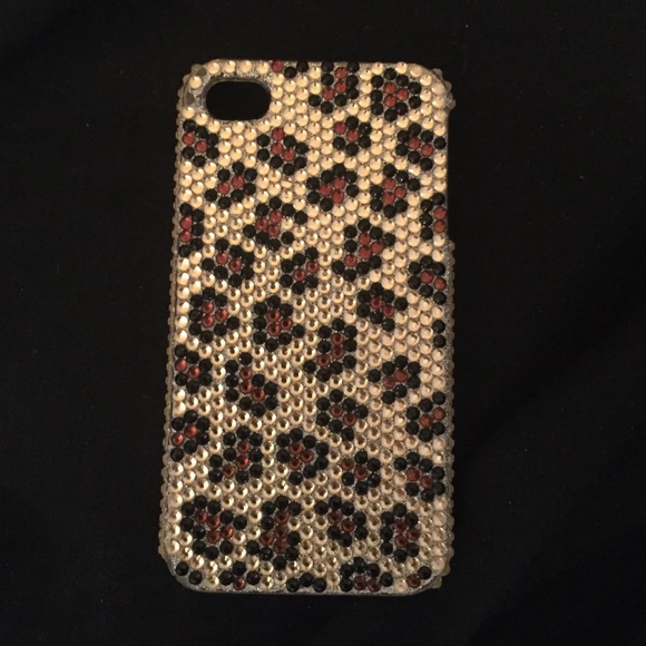Cheetah print bedazzled iPhone case