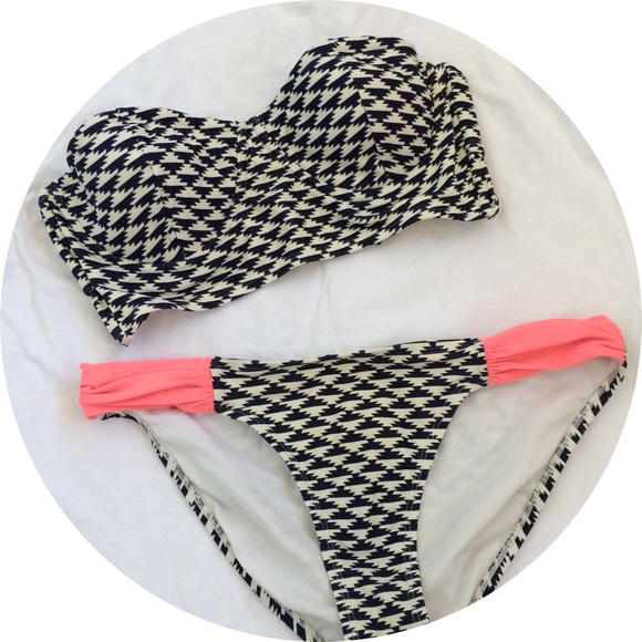 Xhilaration Other - Navy Blue/ Coral Bikini Set