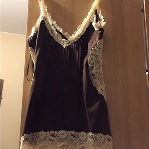 NWT Bebe Romantic lace & silk top