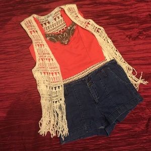 Sale!!✨Boho Crochet Fringe Cardigan Vest