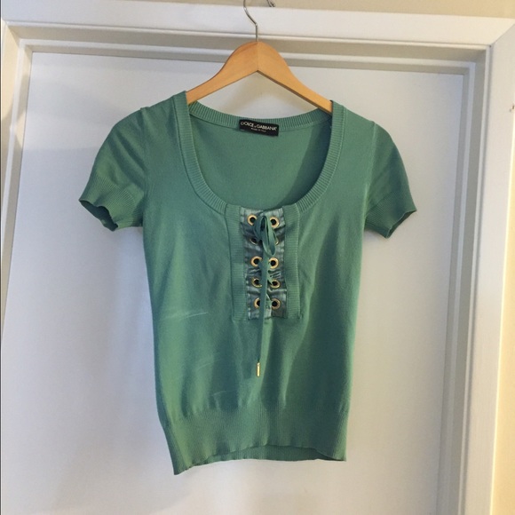 Dolce & Gabbana Seafoam Green Crop Top