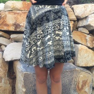 Black and white patterned skirt