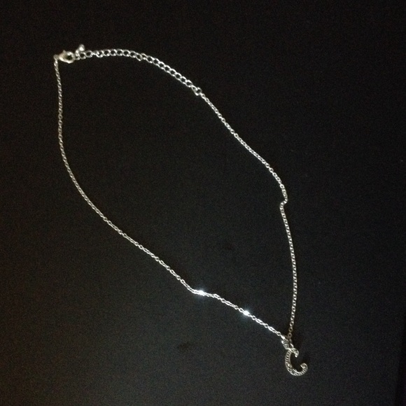 Sterling silver initial "C" necklace