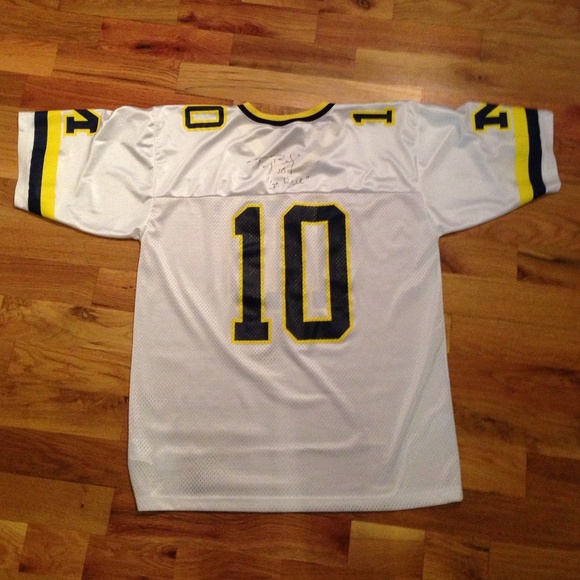 Tom Brady u of m jersey autographed