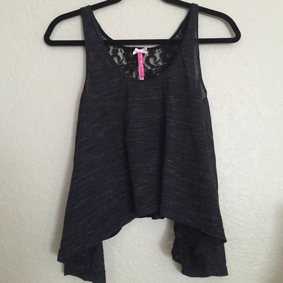 Lace back tank top