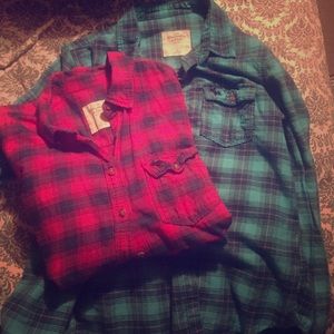 Two Abercrombie flannels Two Abercrombie flannels