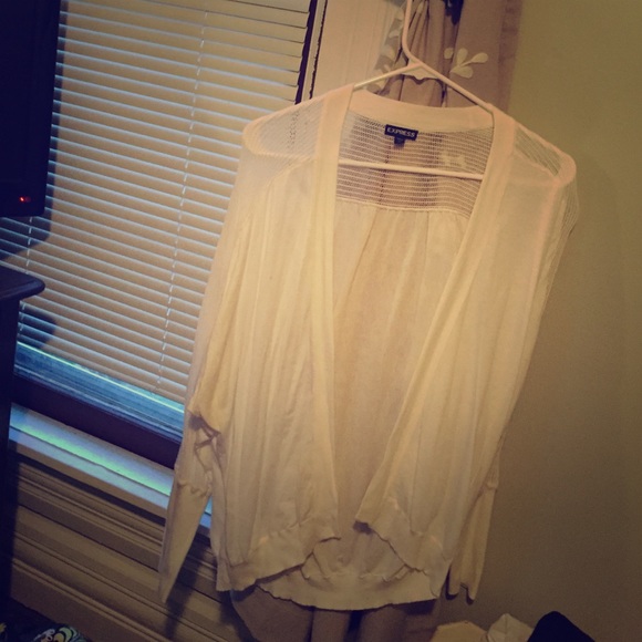 White mesh cardigan