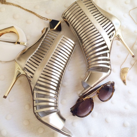 MICHAEL Michael Kors Shoes - @mfdamiano: Gold Cage Booties
