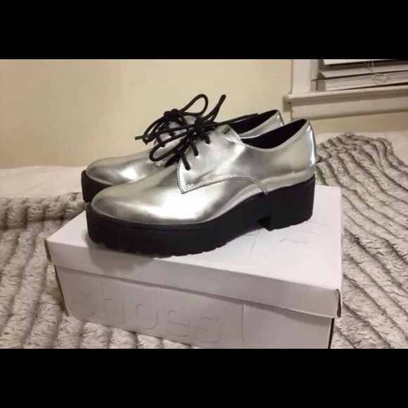 Topshop metallic oxfords