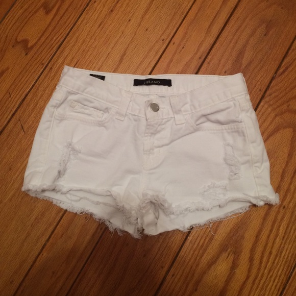 J Brand white cut-off shorts