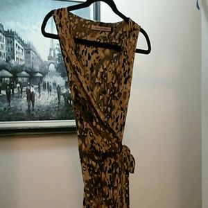 DVF Animal print wrap dress