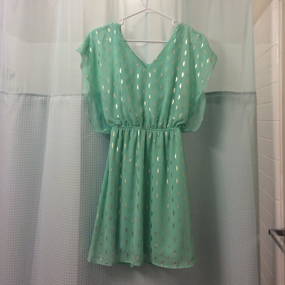 Mint and Gold Francesca's Dress