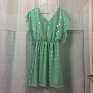 Mint and Gold Francesca's Dress