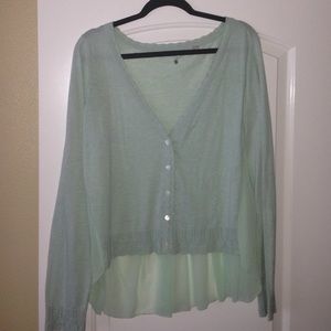 NWOT Anthropologie mint green sweater. XL.