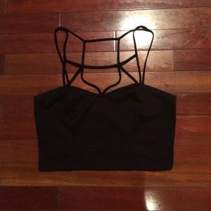 Black Strappy Crop Top NO TRADES