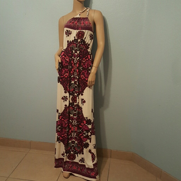 Purple boho maxi dress