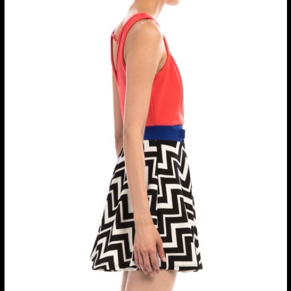 🚫Sold🚫Scalloped Neckline Print Skater Dress - Picture 2 of 3