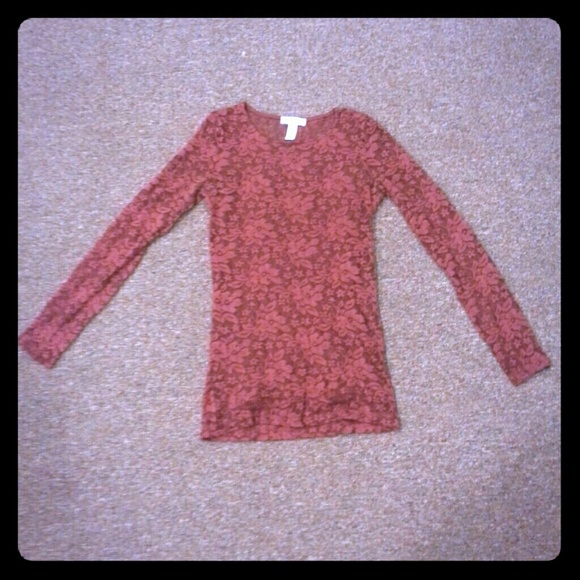 Burgundy lace top