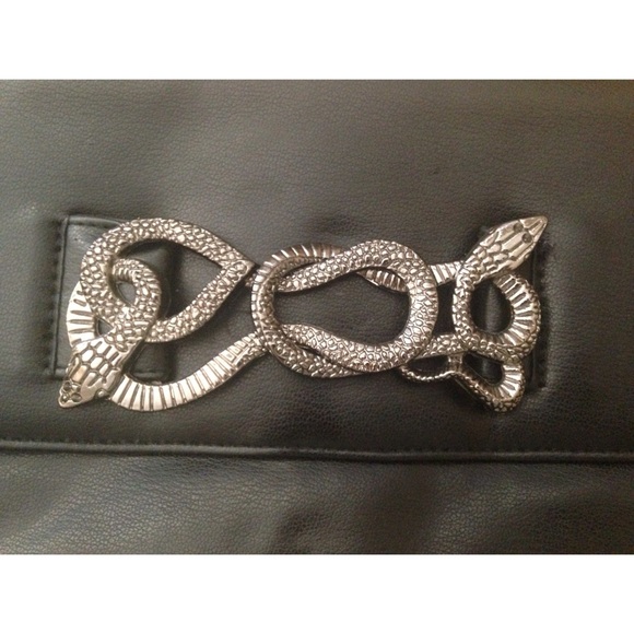 Black leather envelope clutch - Picture 3 of 4